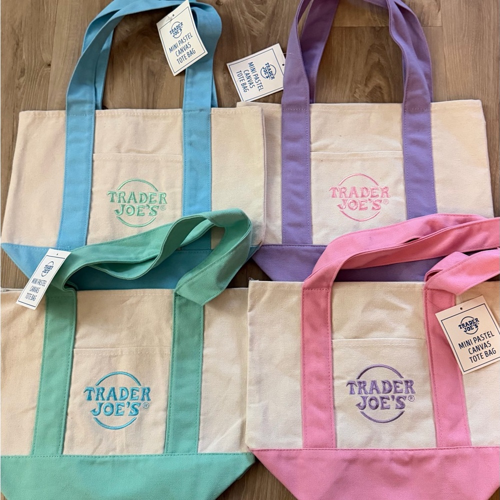[Trader Joe’s] Canvas Tote Bag Set - Pastel